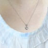 Gold-Plated Crescent Moon and Star Pendant Necklace, Dainty Chain, Crystal