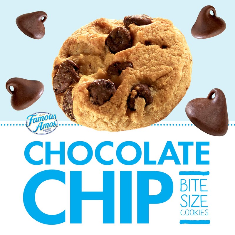 Famous Amos Cookies, Bite Size Chocolate Chip, Single Serve, 1.2