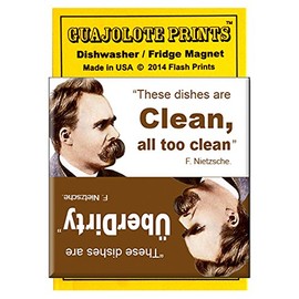 Dishwasher Magnet Clean Dirty Sign, Strong Clean and Dirty Magnet for Dishwasher (Funny Nietzsche)