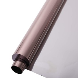HOHOFILM 17.7"x78.7" One Way Mirror Window Films Daytime Privacy Reflective Mirrored Window Tint Self-Adhesive Sun Blocking Heat Control Anti UV for Home,Buildings(Bronze Silver)