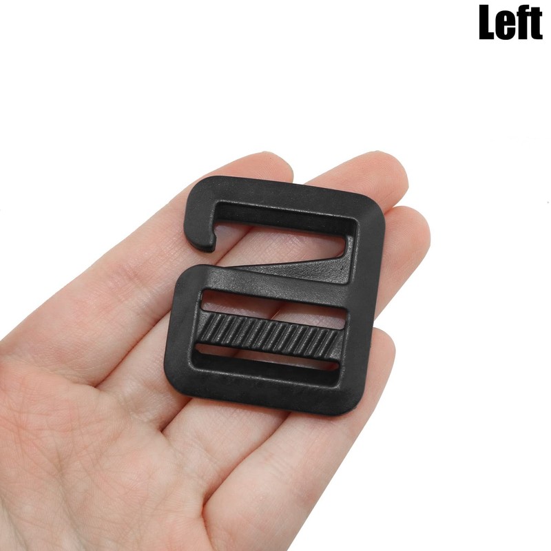 LUORNG G Hook 8PCS 4Pairs Black G-Hook Wave Buckles Backpack