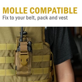 VIPERADE Multi-Purpose Radio Holder Case Intercom Pouch, Adjustable Storage Tool Pouch, Multifunctional Tactical Molle Two-Way Radio Holster, Walkie Talkie Heavy Duty Holder Case (Camo)