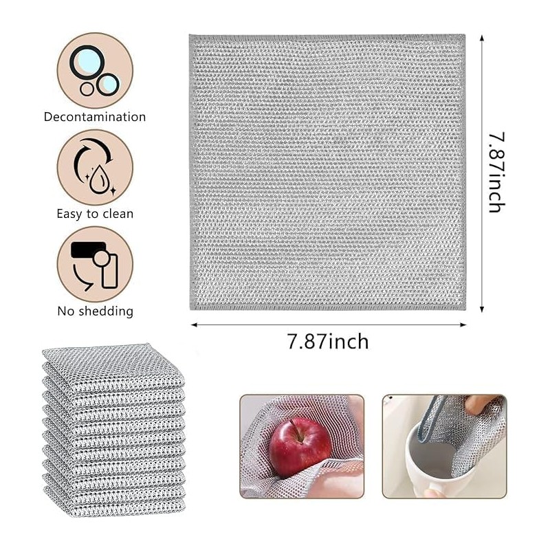 10 Pack Metal Fiber Cloth Claws Cloth Wet Dry Mesh