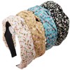 DRESHOW Headbands for Women and Girls Flower Printed Knotted Plastic