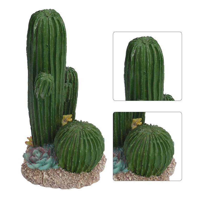 Simulation Resin Cactus Ornament Stable Aquarium Cactus Decoration with Succulents