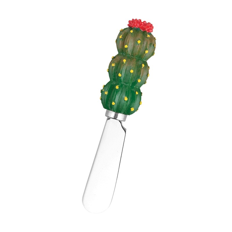 UPware Cactus Themed Cheese Spreaders, Hand-Painted Resin Handles with Stainless