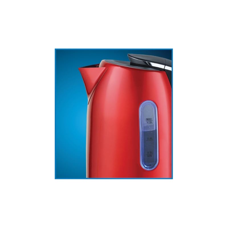EUROSTAR EKS12RD 1.2L Stainless Steel Electric Kettle, Red