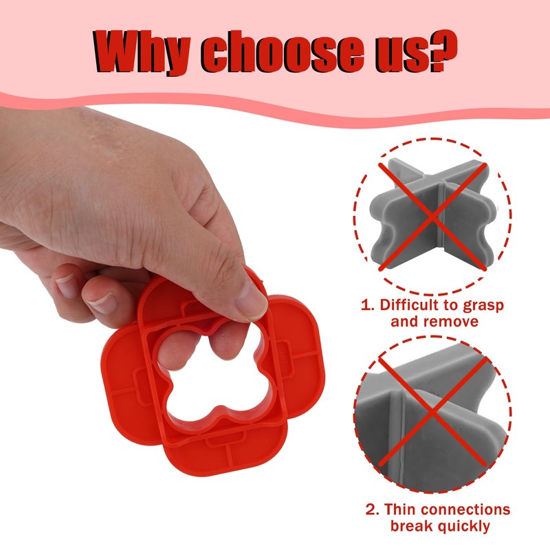 6pcs Deck Board Clamps Spacers, Red 4-in-1 Multi-Size Decking Plastic