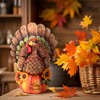 Xintim Thanksgiving Table Decorations Resin Turkey Statue with Pumpkin, Fall