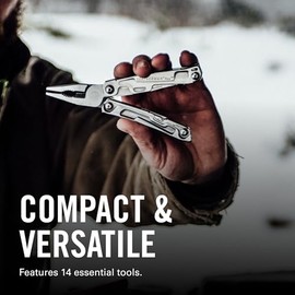 LEATHERMAN, Rev Pocket Size Multitool with Package Opener and Screwdrivers, Stainless Steel