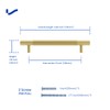 LONTAN 2 Pack Gold Handles for Cupboards 128mm Hole Centers