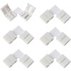 WOWLED 10-Pack 4 Pin 10mm L-Shape Strip Light Connector Clip,