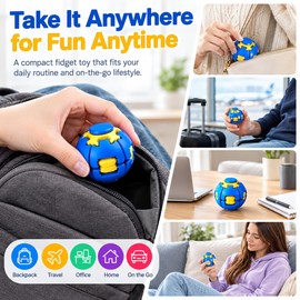 Press-to-Spin Fidget Ball for Teens & Adults – Transformable Spinning Sensory Desk Toy for Home, Office & Travel