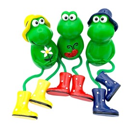LABRIMP Resin Frog-Shaped Ornaments 3 Pack Decorative Craft Living Space Adornments