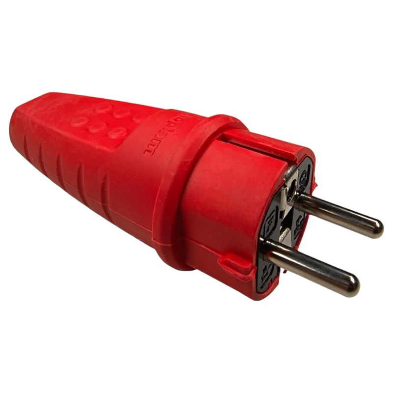 Rubber Power Plug 230 V, 16 A, IP44, Waterproof Plug,