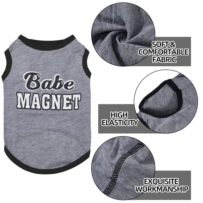 Saintrygo 8 Pieces Dog Shirts Pet Printed Clothes with Funny