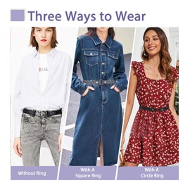 2 Pack Buckle-Free Elastic Belt for Men or Women, Invisible Stretch Elastic Belt, Without Buckle, No Bulge, Invisible Belt, Elastic Belt with Optional 2 Buckles, Black + grey