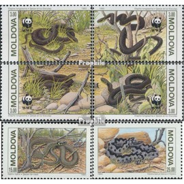 Prophila Collection Moldova 50-55 (complete edition) 1993 snakes (stamps for collectors) amphibians / reptiles / dinosaurs