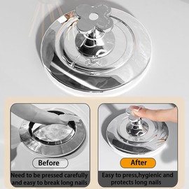 CIXVOEMK Toilet Flush Button for Women with Long Nails,Lid Lifter,Home Push Button Helper,Toilet Seat Lifter (3PCS-Small Flower Set)