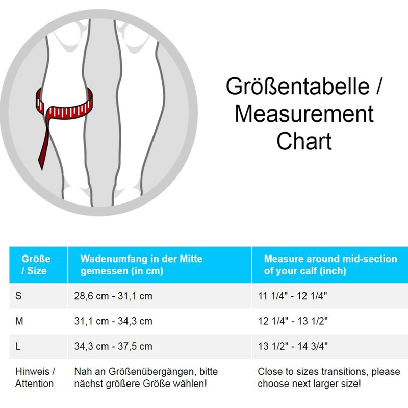 LP Support 957 elastische Venenbandagen - Kompressionsbandage Waden, Größe:L, Farbe:natur