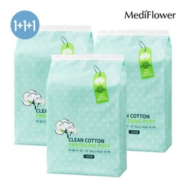 Mediflower 대용량 클린 코튼 엠보싱 화장솜 메가팩 1000매x3 Large Capacity Clean Cotton Embossed Cotton Pads Mega Pack 1000 Sheets x 3