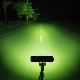 SMIXCTEK Green LED Hunting Light Bar, 2 Pcs 7inch 80W Spot and Flood Combo Beam Driving Lights for Boat Truck ATV