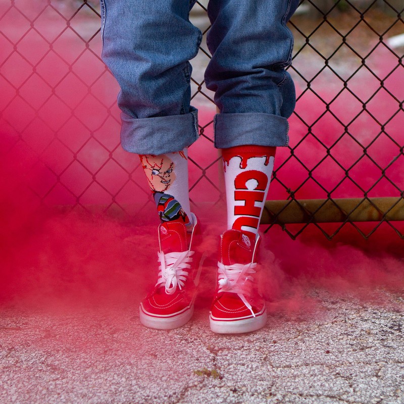 Odd Sox メンズ ストレートニット クルーソックス - Chuckys Revenge