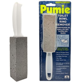 PUMIE Toilet Bowl Ring Cleaner, TBR6, Pumice Stone w/Handle for Cleaning Toilet Rings, Hard Water & Tough Stains, Scouring Stick for Removing Rust, Stains & Build-Up on Tiles, Sink & Showers (2 Pack)