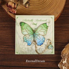 Metal Bookmarks with Chain, Butterfly Flower Theme Pretty Book Marks for Adults, Vintage-Inspired Set for Writers, Teens, Men and Women, Reading Accessories Gifts for Book Lovers 1 Piece