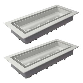 Fittes Framed Floor Vent [Lite] - 4"x10" - Warm Grey - 2 Pack