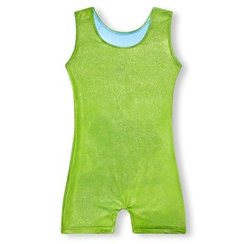 YDMZX - Maillot de gimnasia para niñas 2T, 3T, 4T, 5T, 6T, 7T, 8T, conjunto de ciclismo con pantalones cortos, varios colores, Un leotardo verde, 4-5T
