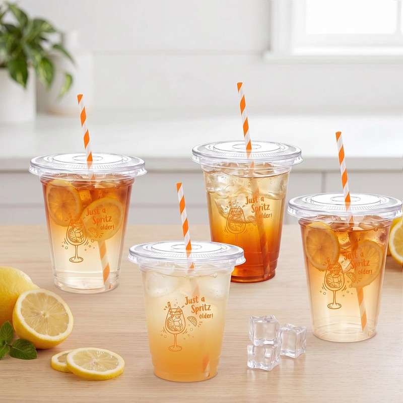 48 Pack Just a Spritz Older Disposable Plastic 12oz Cups
