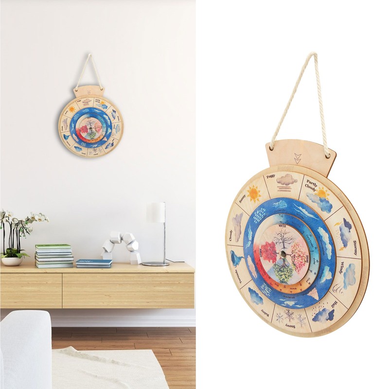 Kids Cognitive Calendar Clock Weather Cloud Seasons Temperature Early Learning