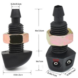 MACHSWON Headlight Car Windshield Washer Nozzle Car Vehicle Plastic 2 pcs Black Front Windshield Washer Sprayer Nozzle