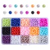 Pack of 1500 Colourful Beads, 15 Colours, Resin Glass Beads,