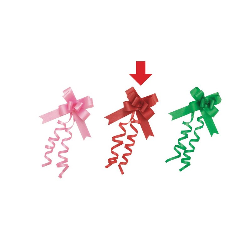Takajirushi 50-7812 One-Touch Ribbon Bow, Small, 50 Pieces, Red
