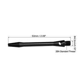 PATIKIL Dart Shafts 48 mm / 1.9 inches, Pack of 3 2BA Thread Aluminium Dart Stems Dart Accessories for Steel Darts, Black