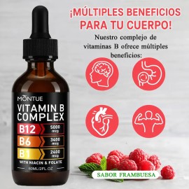 Montue Complejo De Vitamina B Líquido Con B12, B6, B1