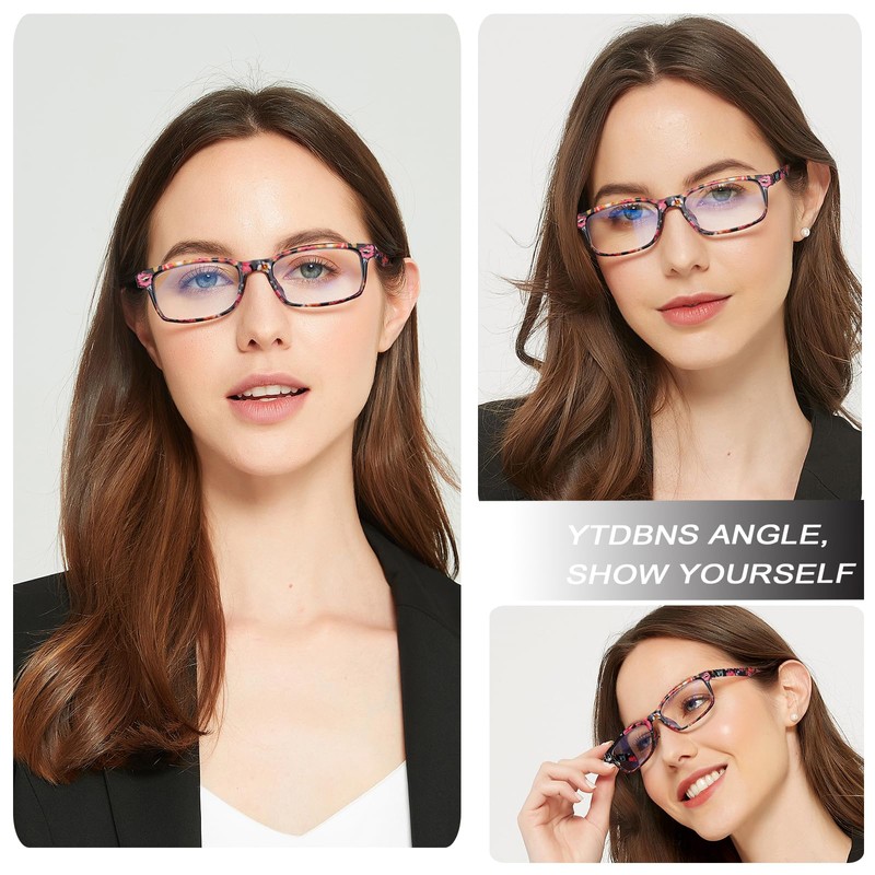YTDBNS Reading Glasses for Women, Stylish Blue Light Blocking Readers,
