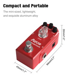 AZOR Distortion Guitar Effect Pedal Vintage Analog Distortion Effect for Electric Guitar True Bypass