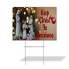 Weatherproof Yard Sign Keep Christ in Christmas Business B Brown