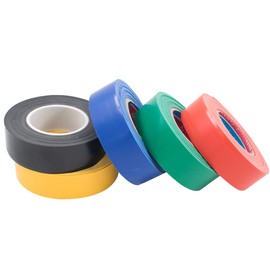 MiDube 5 Rolls Flagging Tape for Boundaries Areas Surveying Tape Non-Adhesive Each with 0.82inch Width, 59' Length - 40 F Temperature Resistance at Winter Black Red Blue Green Yellow