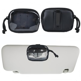 ZOCYASTHM Garage Door Opener Holder for Car Visor – Universal Gate Clicker Carrying Case for Garage/Gate Door Remote, Compatible with Liftmaster, Chamberlain, Sears – Black Visor Pouch