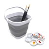 SAMMART Set of 2-2.6L Super Mini Sqare Collapsible Plastic Bucket