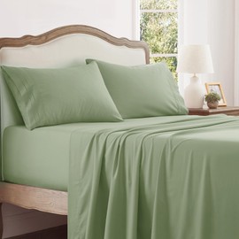 Aormenzy Extra Deep Pocket Queen Sheets - 4 Piece Sage Green Bed Sheet Set - Fits Mattress 18-24 Inches Deep - Ultra-Soft Microfiber Extra Deep Sheet Sets for Women, Men, Kids & Teens