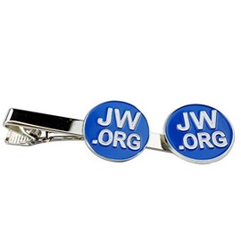 Jw.org Silver Color Necktie Clip and Lapel Pin Gift Set -Round Silver or Gold- Random Color