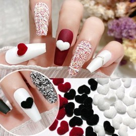 20 Velvet Heart Nail Parts / 벨벳 하트 네일파츠 20개