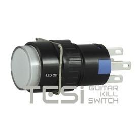 Tesi Switch 16MM Momentary LED Push Button Guitar Kill Switch - White