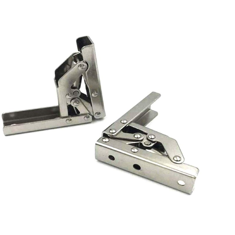 2pcs Stainless Steel 90 Degree Folding Shelf Hinge Bracket Hidden