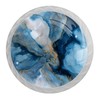 4 Pcs Blue Marble Texture Cabinet Knobs, 1.37 Inch White